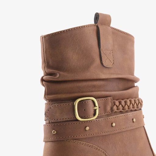 Dames enkellaarsjes cognac