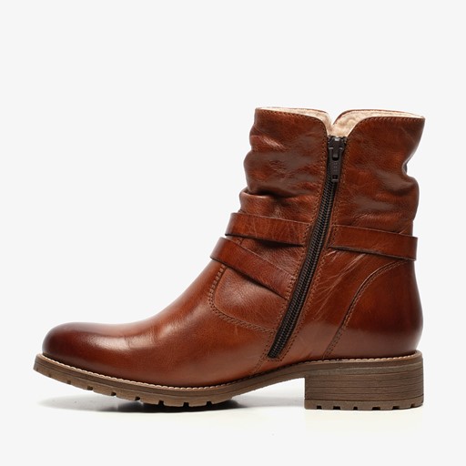 Gevoerde leren dames enkellaarsjes