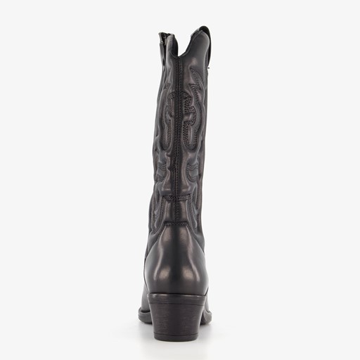 Leren dames western laarzen zwart