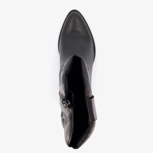 Leren dames western laarzen zwart