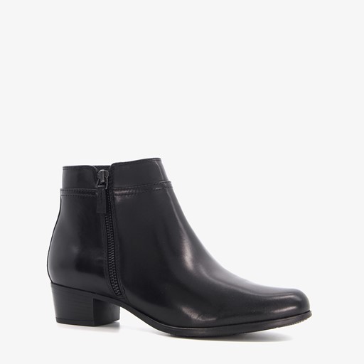 Leren dames enkellaarsjes met hak