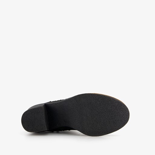 Dames enkellaarsjes met hak zwart