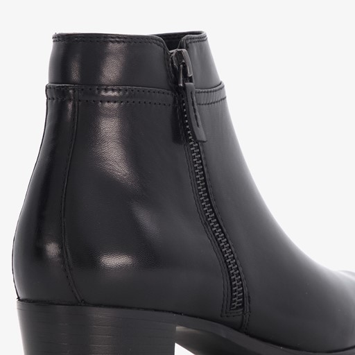 Leren dames enkellaarsjes met hak