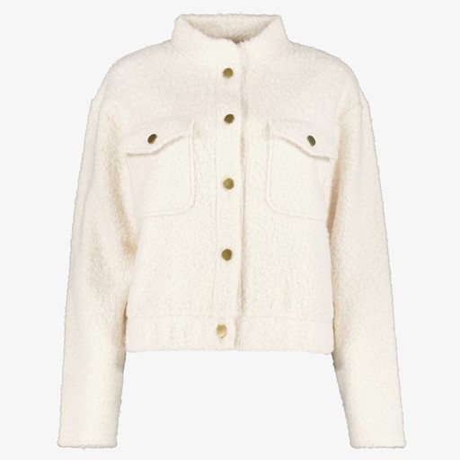 Dames teddy bomber jas beige
