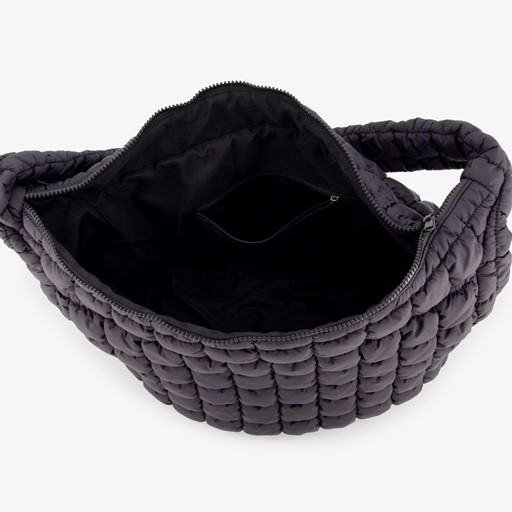 Gewatteerde dames schoudertas zwart