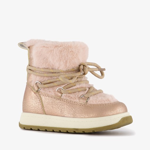 Gevoerde enkellaarsjes imitatiebont roze