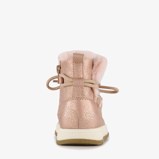 Gevoerde enkellaarsjes imitatiebont roze