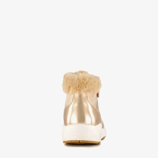 Gevoerde hoge meisjes sneakers goud