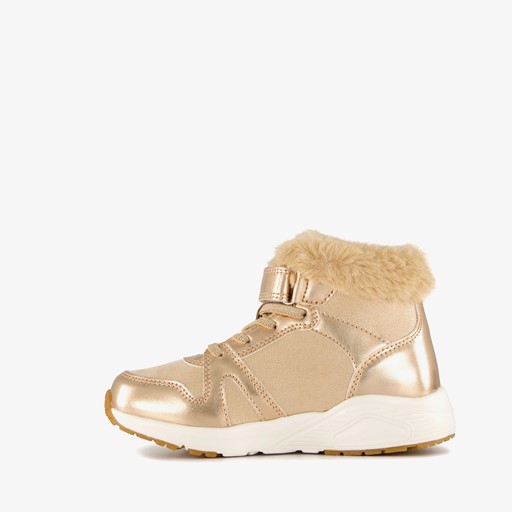 Gevoerde hoge meisjes sneakers goud