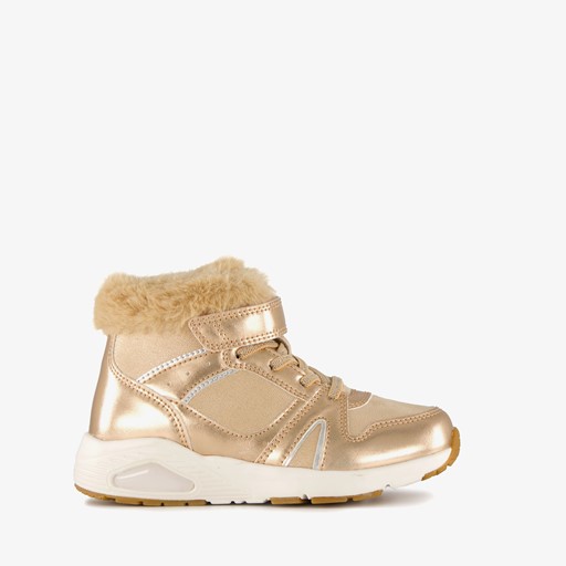 Gevoerde hoge meisjes sneakers goud