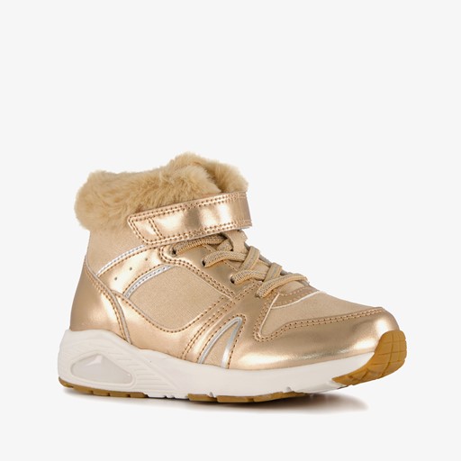 Gevoerde hoge meisjes sneakers goud