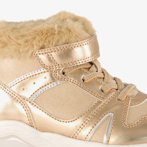 Gevoerde hoge meisjes sneakers goud