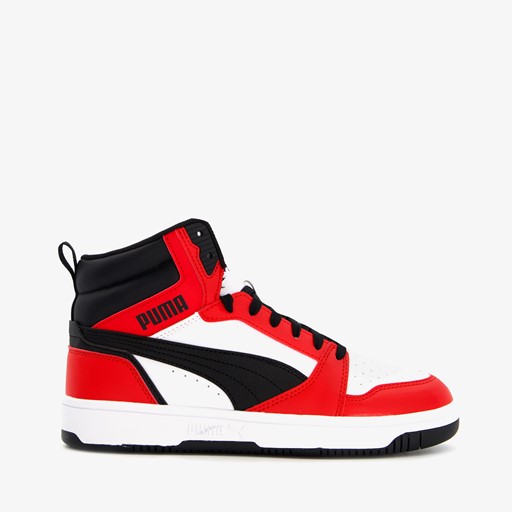 Rebound V6 Mid jongens sneakers rood zwart