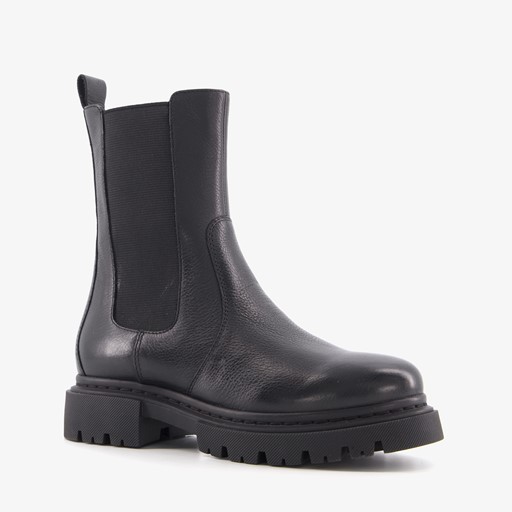 Leren dames Chelsea boots zwart