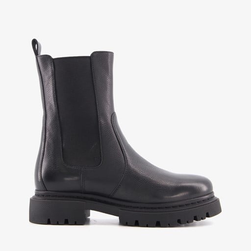 Leren dames Chelsea boots zwart