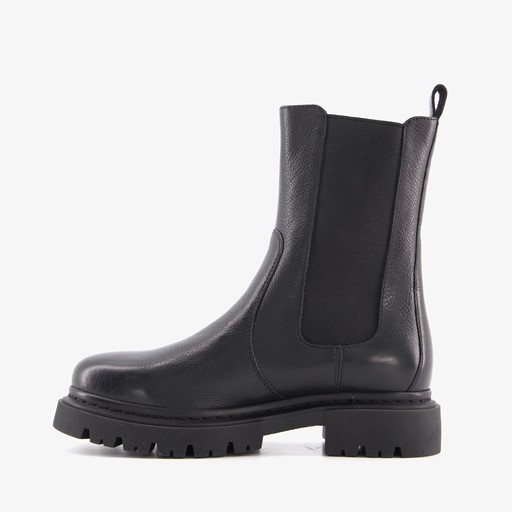 Leren dames Chelsea boots zwart