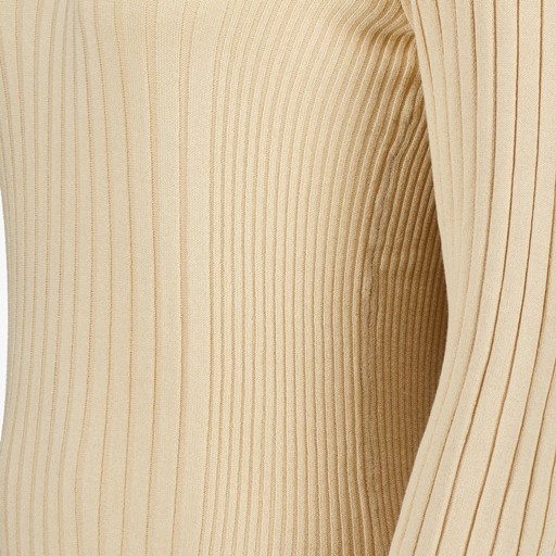 Dames rib trui beige