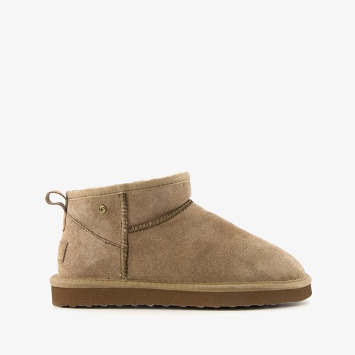 Gevoerde suede laarsjes lichtbruin