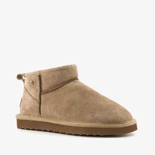 Gevoerde suede laarsjes lichtbruin