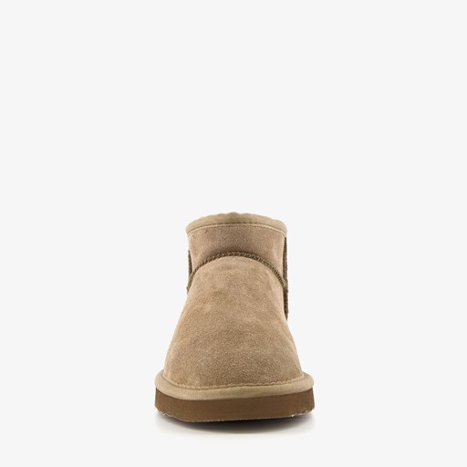 Gevoerde suede laarsjes lichtbruin