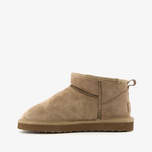 Gevoerde suede laarsjes lichtbruin