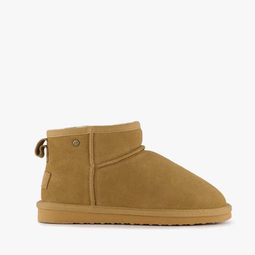 Gevoerde suede laarsjes camel
