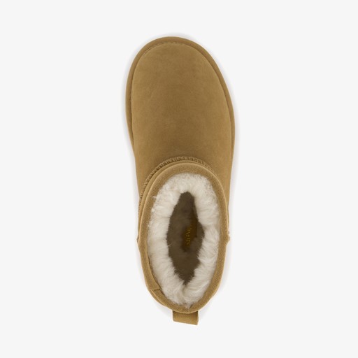 Gevoerde suede laarsjes camel