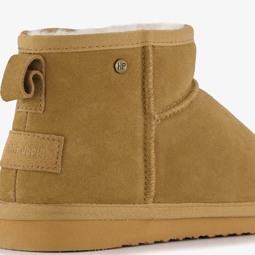 Gevoerde suede laarsjes camel
