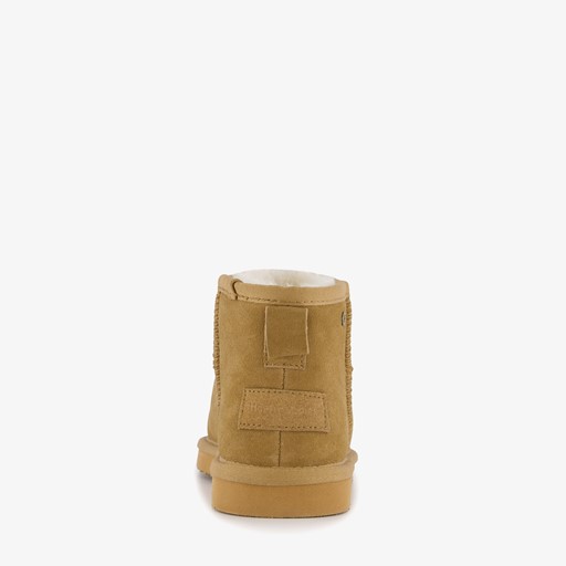 Gevoerde suede laarsjes camel