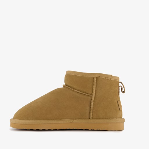 Gevoerde suede laarsjes camel