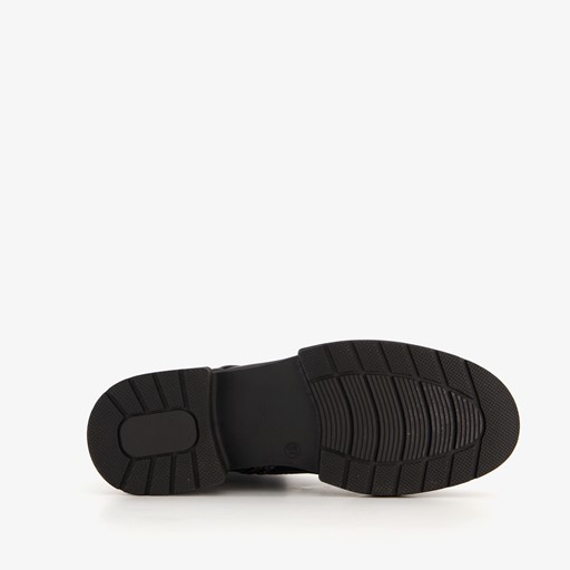 Dames metallic veterboots grijs
