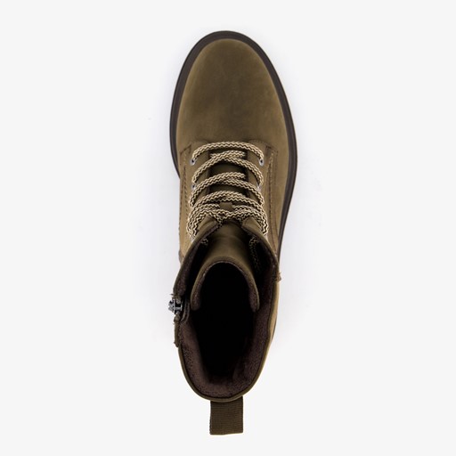 Dames veterboots olijfgroen