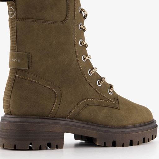 Dames veterboots olijfgroen