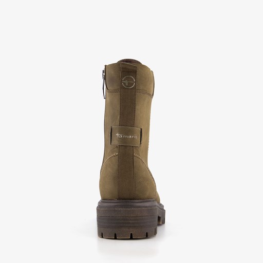 Dames veterboots olijfgroen