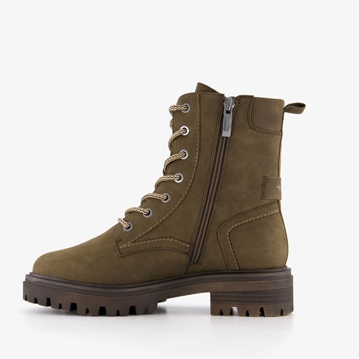 Dames veterboots olijfgroen