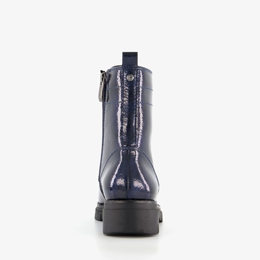 Dames lak veterboots blauw