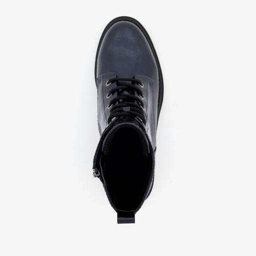 Dames lak veterboots blauw