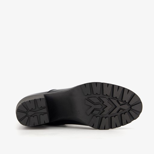 Dames enkellaarsjes met hak zwart