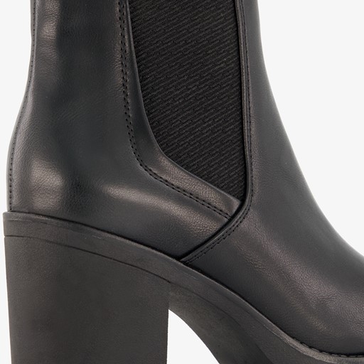 Dames enkellaarsjes met hak zwart