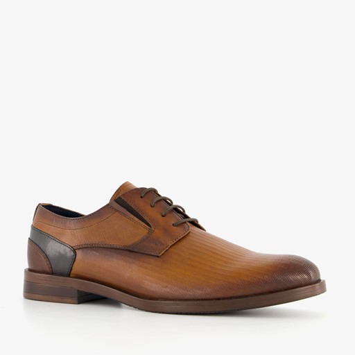 Leren heren veterschoenen cognac