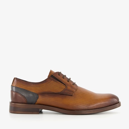 Leren heren veterschoenen cognac