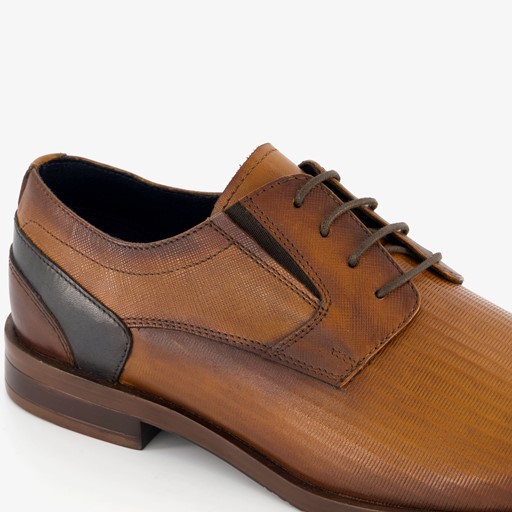 Leren heren veterschoenen cognac