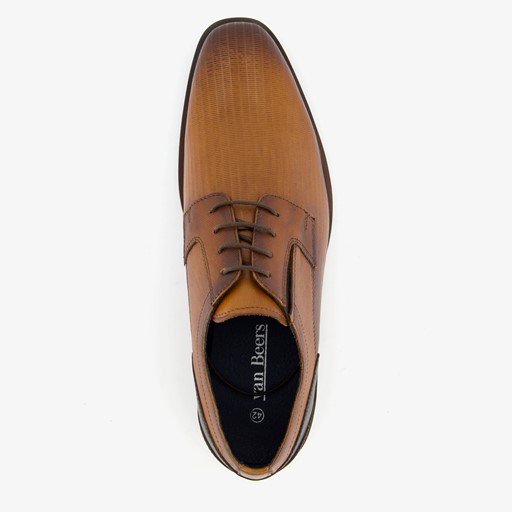 Leren heren veterschoenen cognac