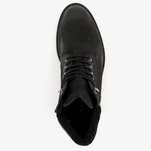 Leren heren veterboots zwart