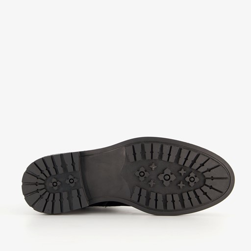 Leren heren veterboots zwart