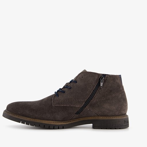 Hoge bruine suede heren veterschoenen