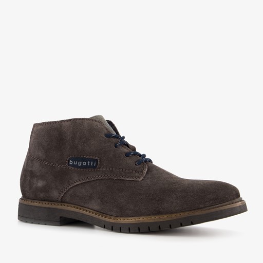 Hoge bruine suede heren veterschoenen