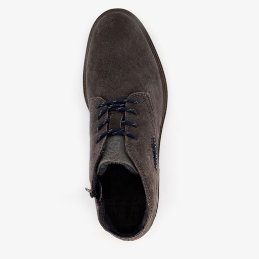Hoge bruine suede heren veterschoenen