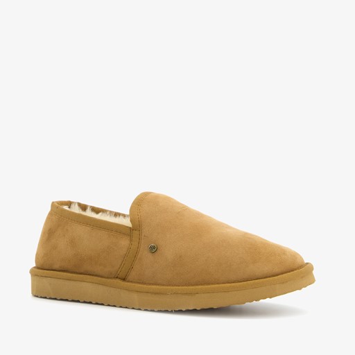 Suede pantoffels met merino wol