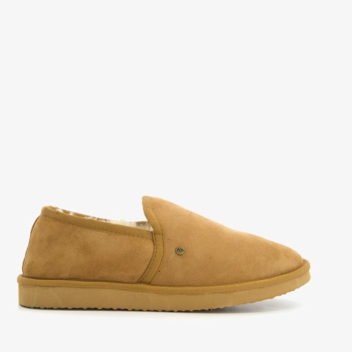 Suede pantoffels met merino wol